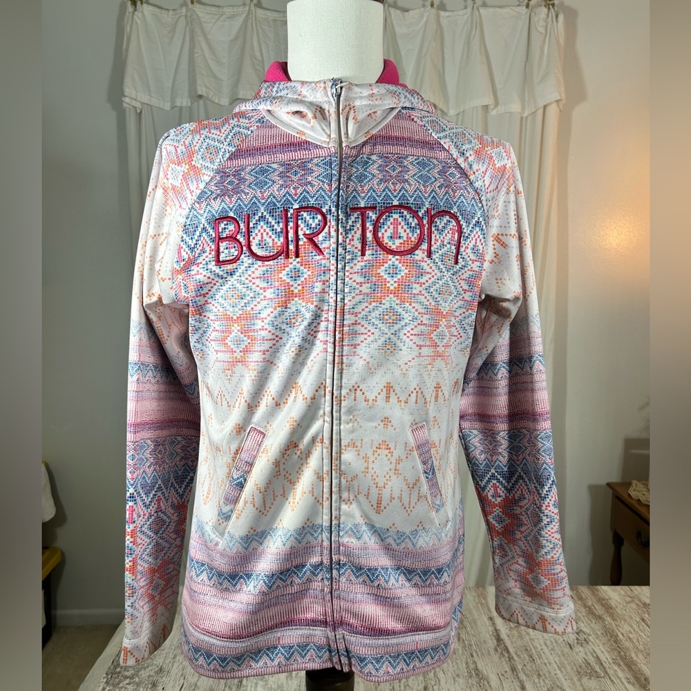 Women’s Burton Peak Full zip hoodie Multicolor Patterned size XL fleece lined